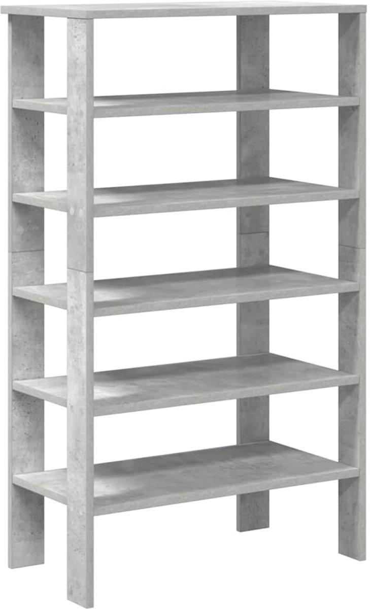 Schoenenkast | Schoenenrek 61x32x105 cm bewerkt hout betongrijs (6248446698014)