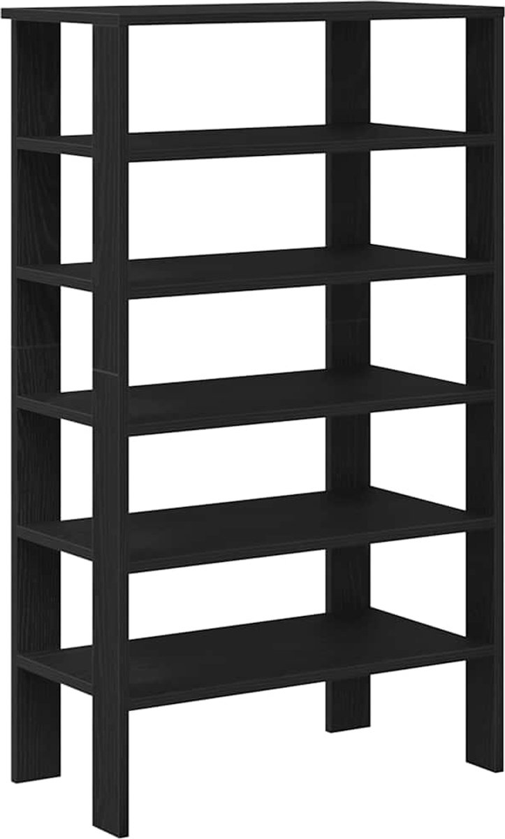 Schoenenkast | Schoenenrek 61x32x105 cm bewerkt hout zwart (6248446698076)