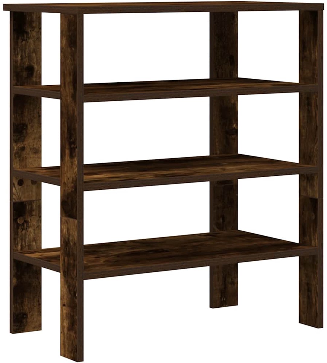 Schoenenkast | Schoenenrek 61x32x70 cm bewerkt hout gerookt eikenkleurig (6248446698090)