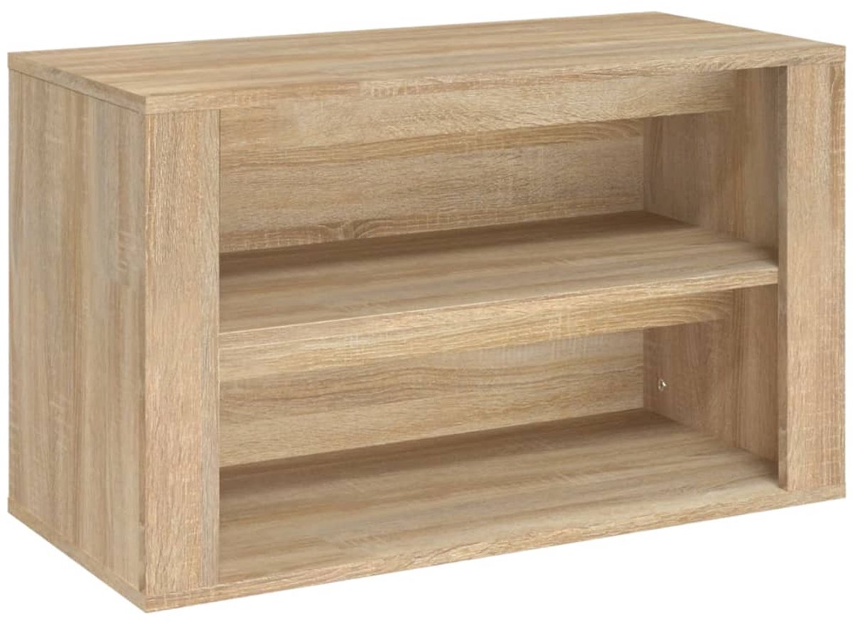 Schoenenkast | Schoenenrek 75x35x45 cm bewerkt hout sonoma eikenkleurig (6248446698274)