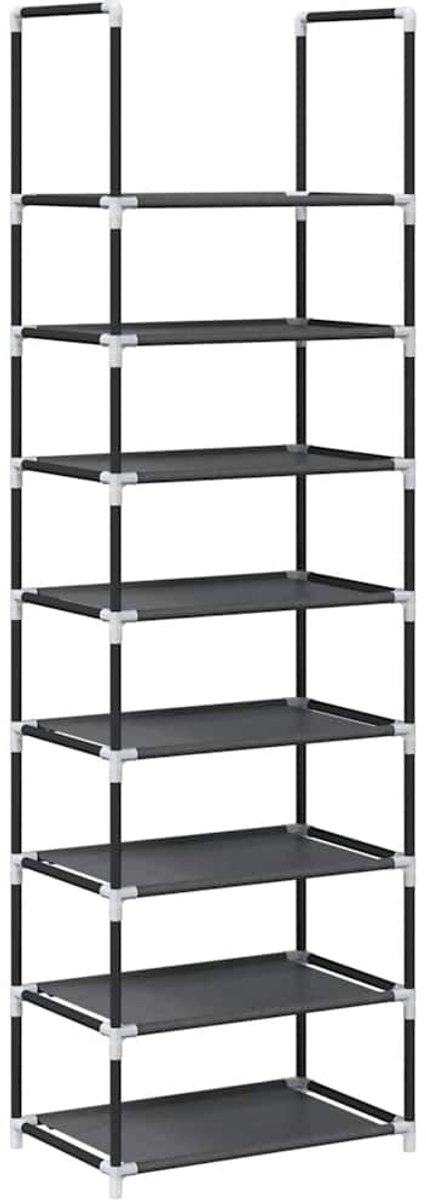 Schoenenkast | Schoenenrek 8-laags 44x28x145 cm nonwoven stof zwart (6248446698571)