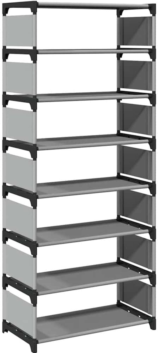 Schoenenkast | Schoenenrek 8-laags 54x28x124 cm nonwoven stof grijs (6248446698588)