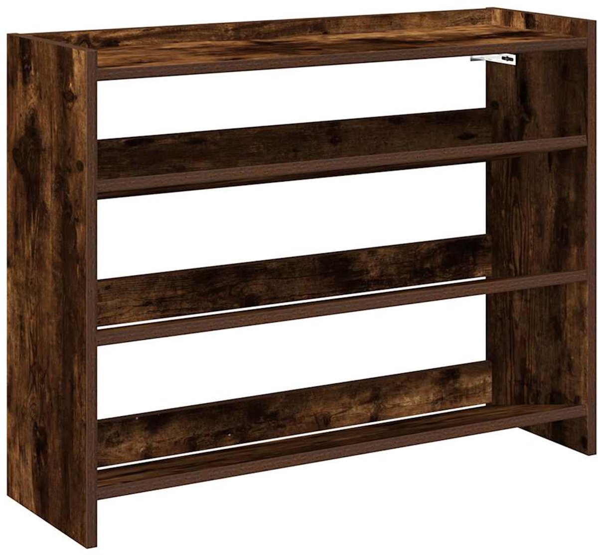 Schoenenkast | Schoenenrek 80x25x62 cm bewerkt hout gerookt eikenkleurig (6248446698380)