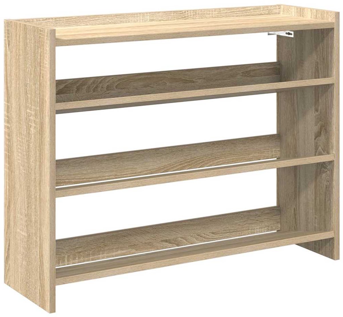 Schoenenkast | Schoenenrek 80x25x62 cm bewerkt hout sonoma eikenkleurig (6248446698410)