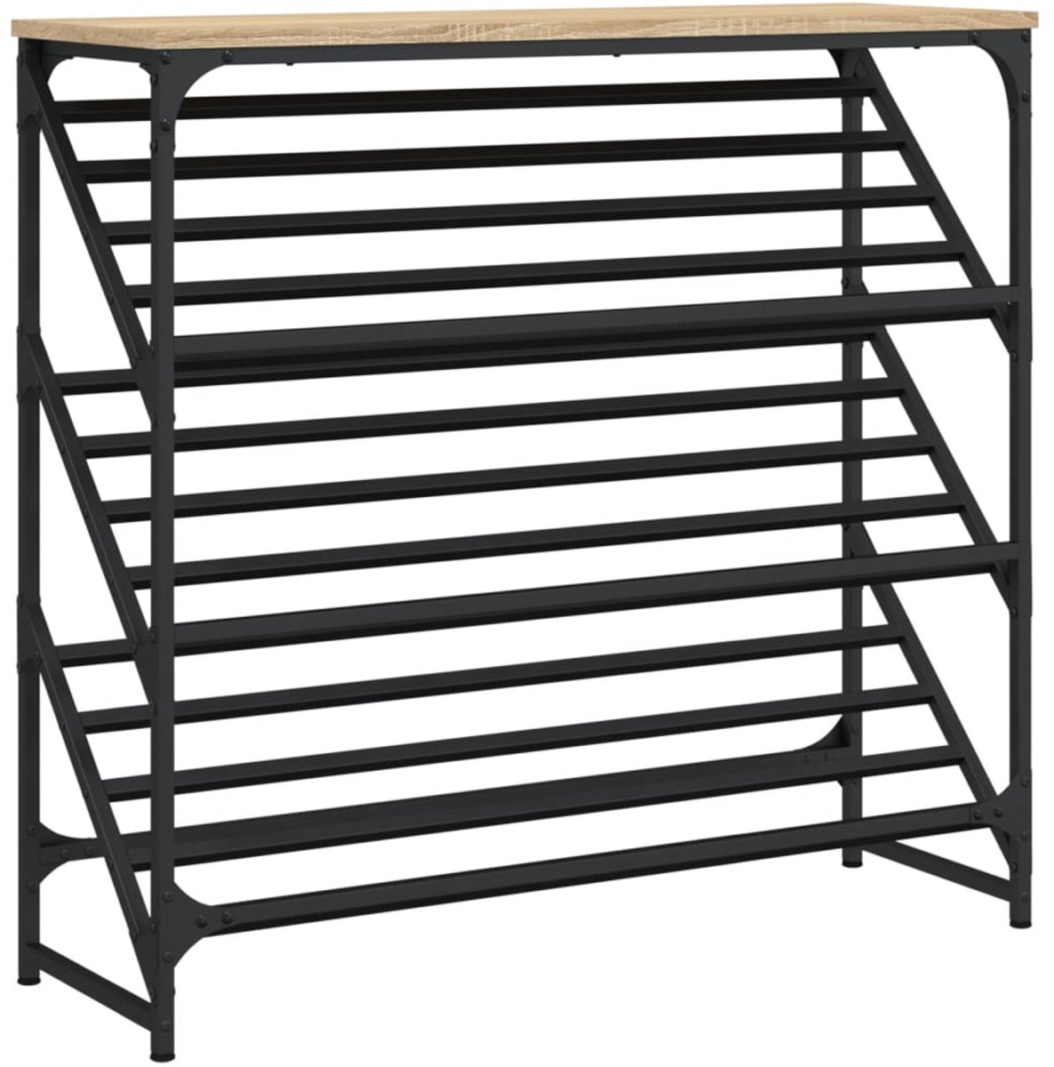 Schoenenkast | Schoenenrek 90x30x85 cm bewerkt hout sonoma eikenkleurig (6248446698663)