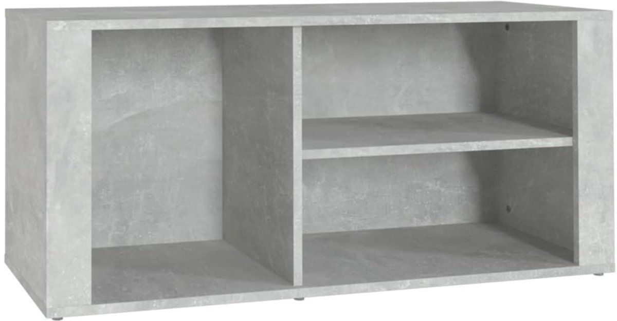 Schoenenkast | Schoenenrek | Opbergkast 100x35x45 cm bewerkt hout betongrijs (6248446687513)
