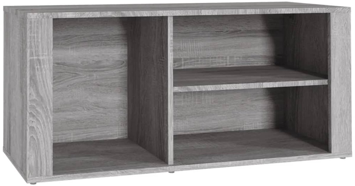 Schoenenkast | Schoenenrek | Opbergkast 100x35x45 cm bewerkt hout grijs sonoma (6248446687544)