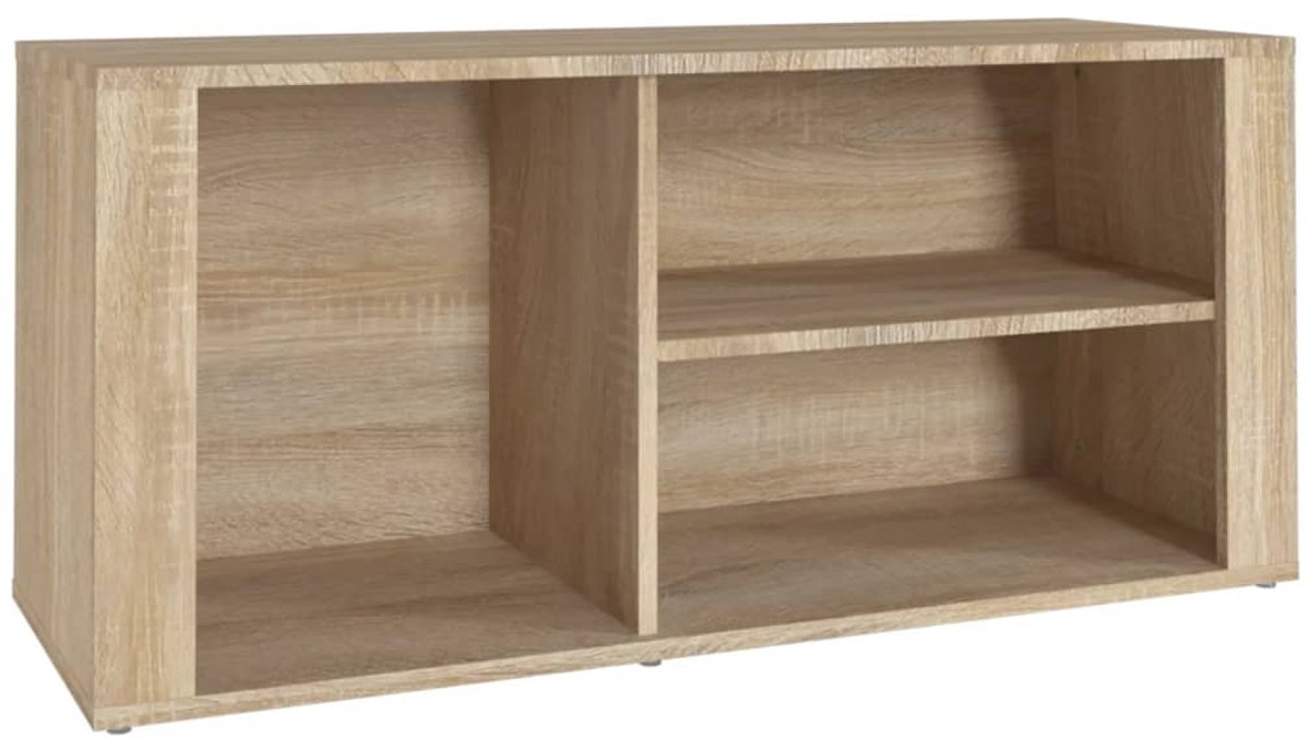 Schoenenkast | Schoenenrek | Opbergkast 100x35x45 cm bewerkt hout sonoma eikenkleurig (6248446687551)