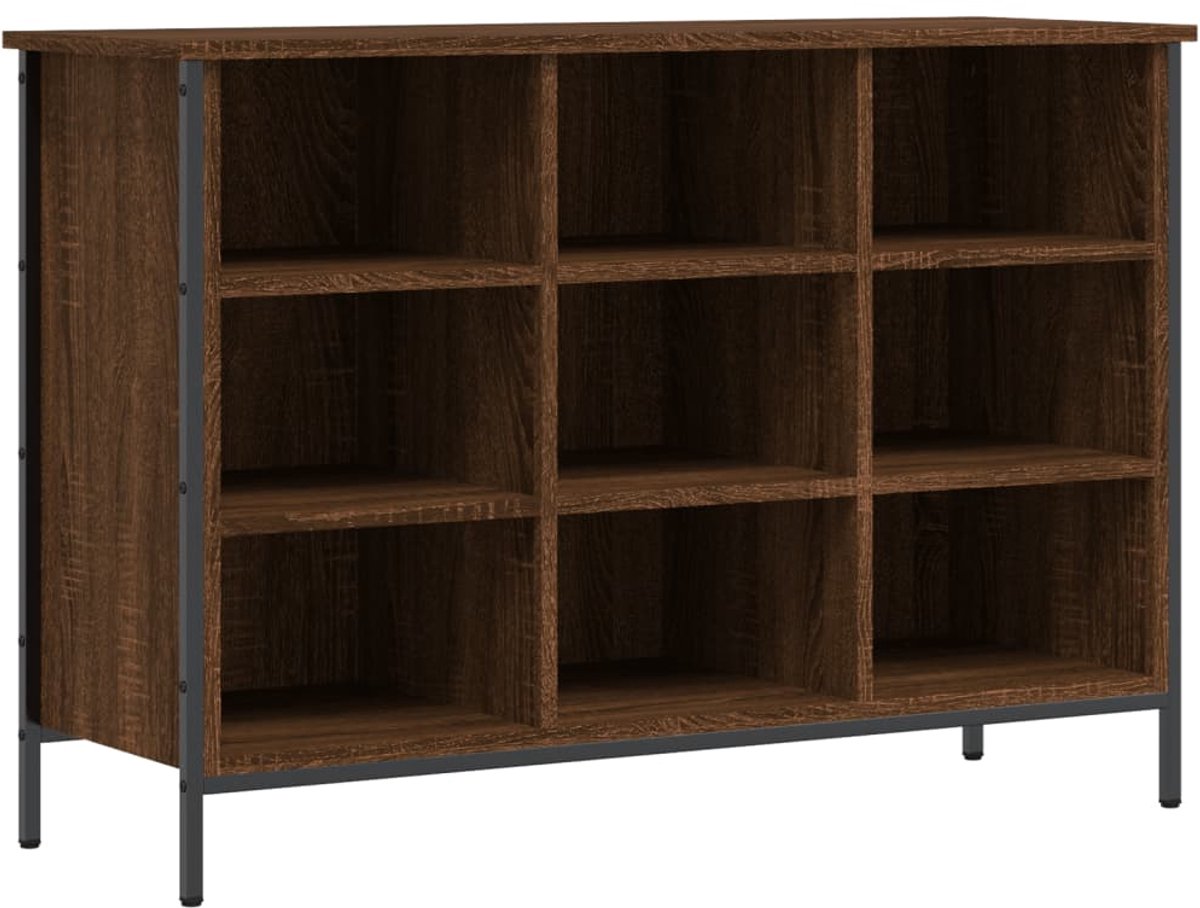 Schoenenkast | Schoenenrek | Opbergkast 100x35x70 cm bewerkt hout bruin eikenkleur (6248446687599)