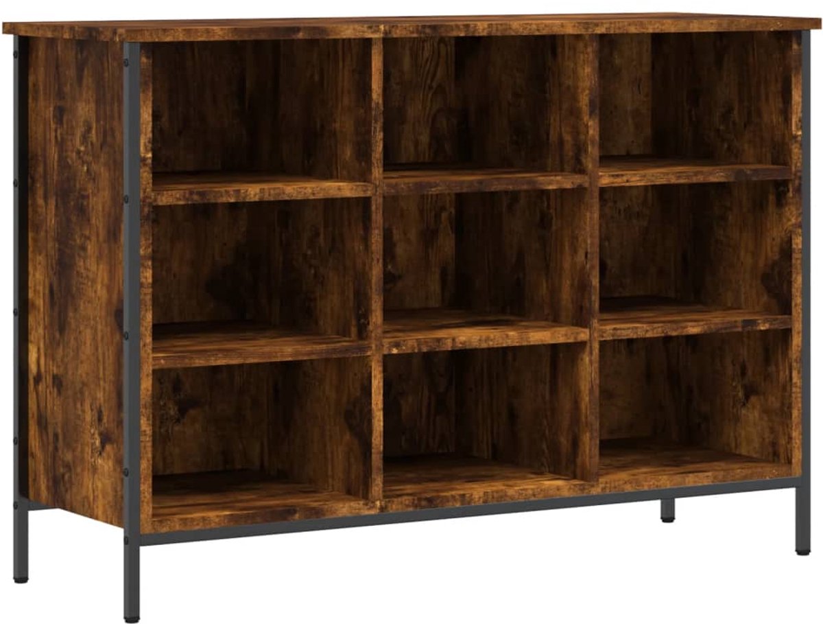 Schoenenkast | Schoenenrek | Opbergkast 100x35x70 cm bewerkt hout gerookt eikenkleurig (6248446687605)