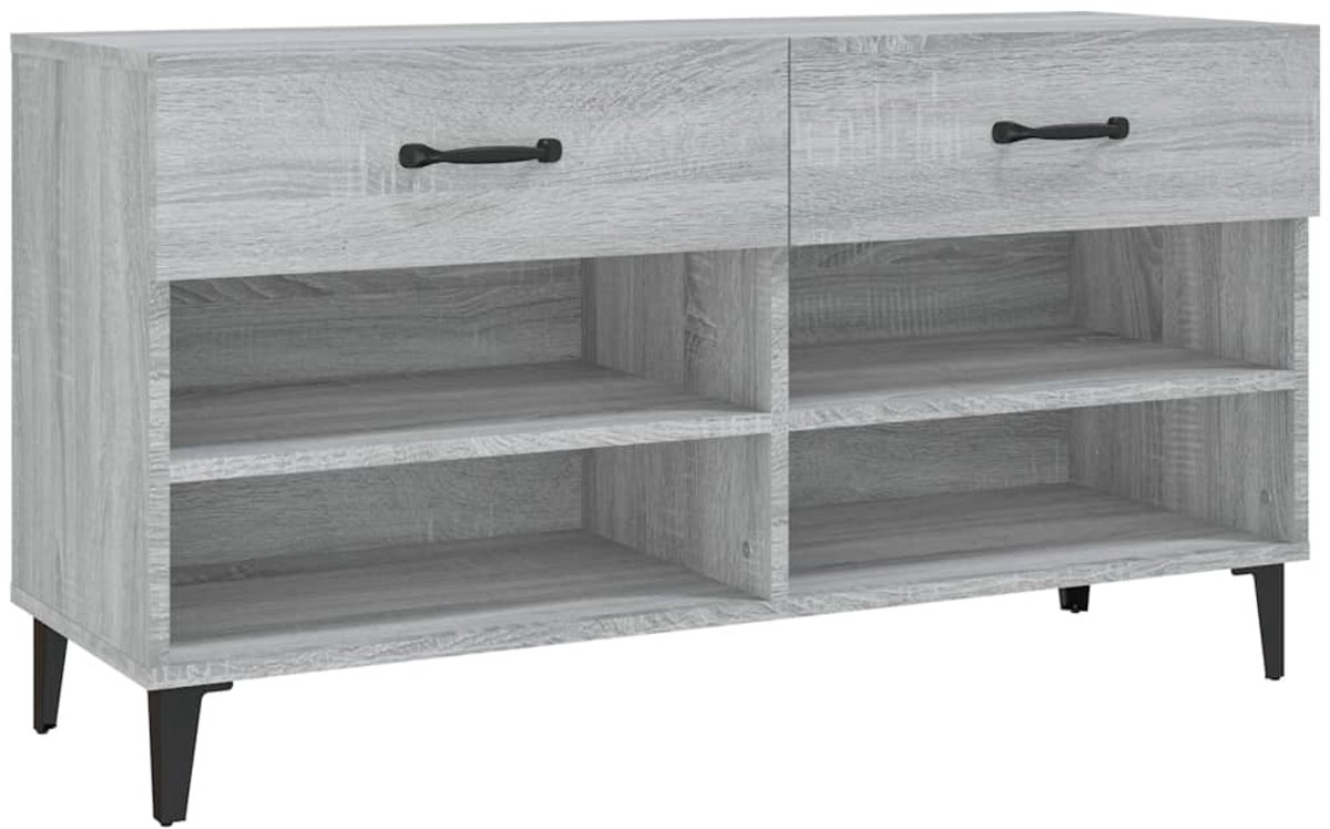 Schoenenkast | Schoenenrek | Opbergkast 102x35x55 cm bewerkt hout grijs sonoma eikenkleur (6248446687773)