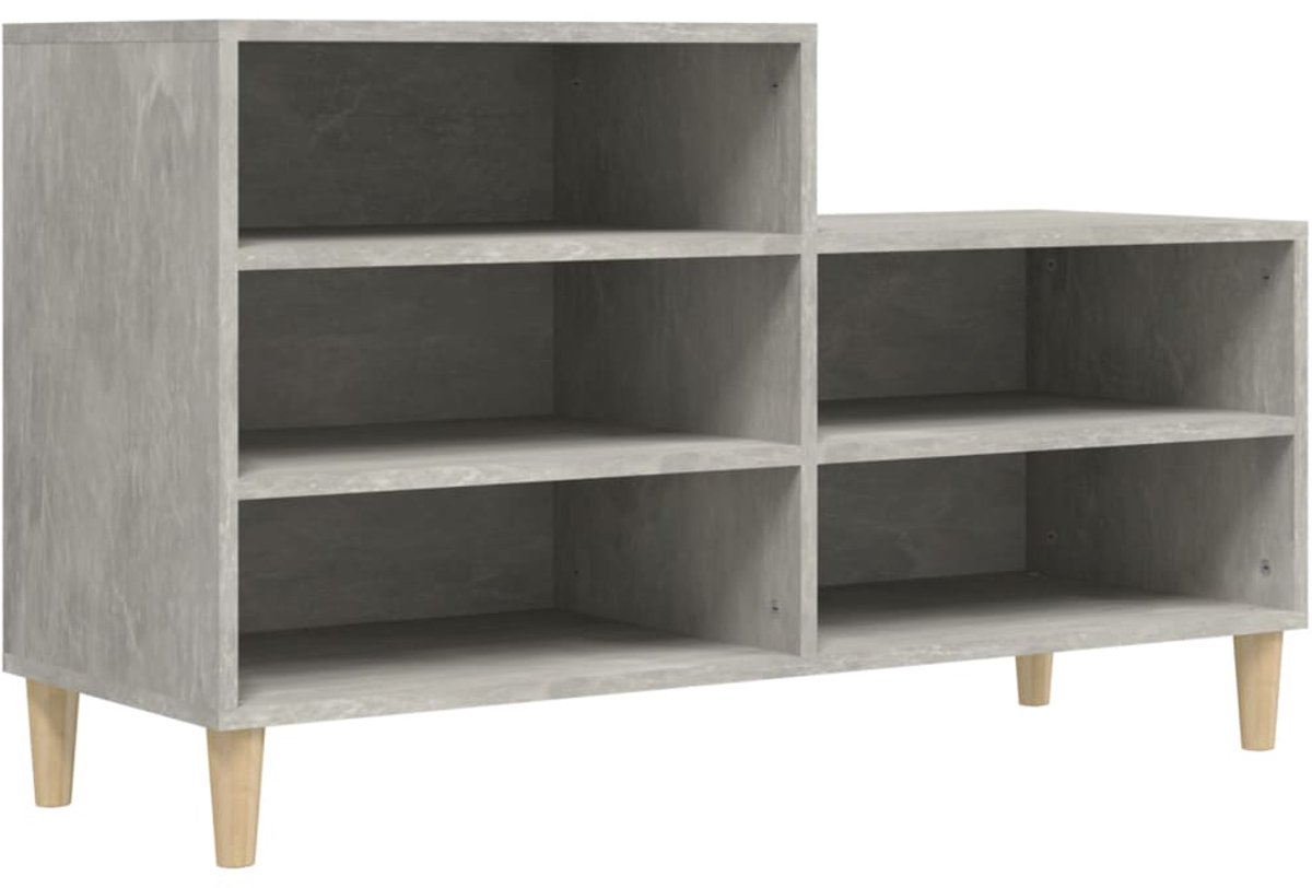 Schoenenkast | Schoenenrek | Opbergkast 102x36x60 cm bewerkt hout betongrijs (6248446687865)