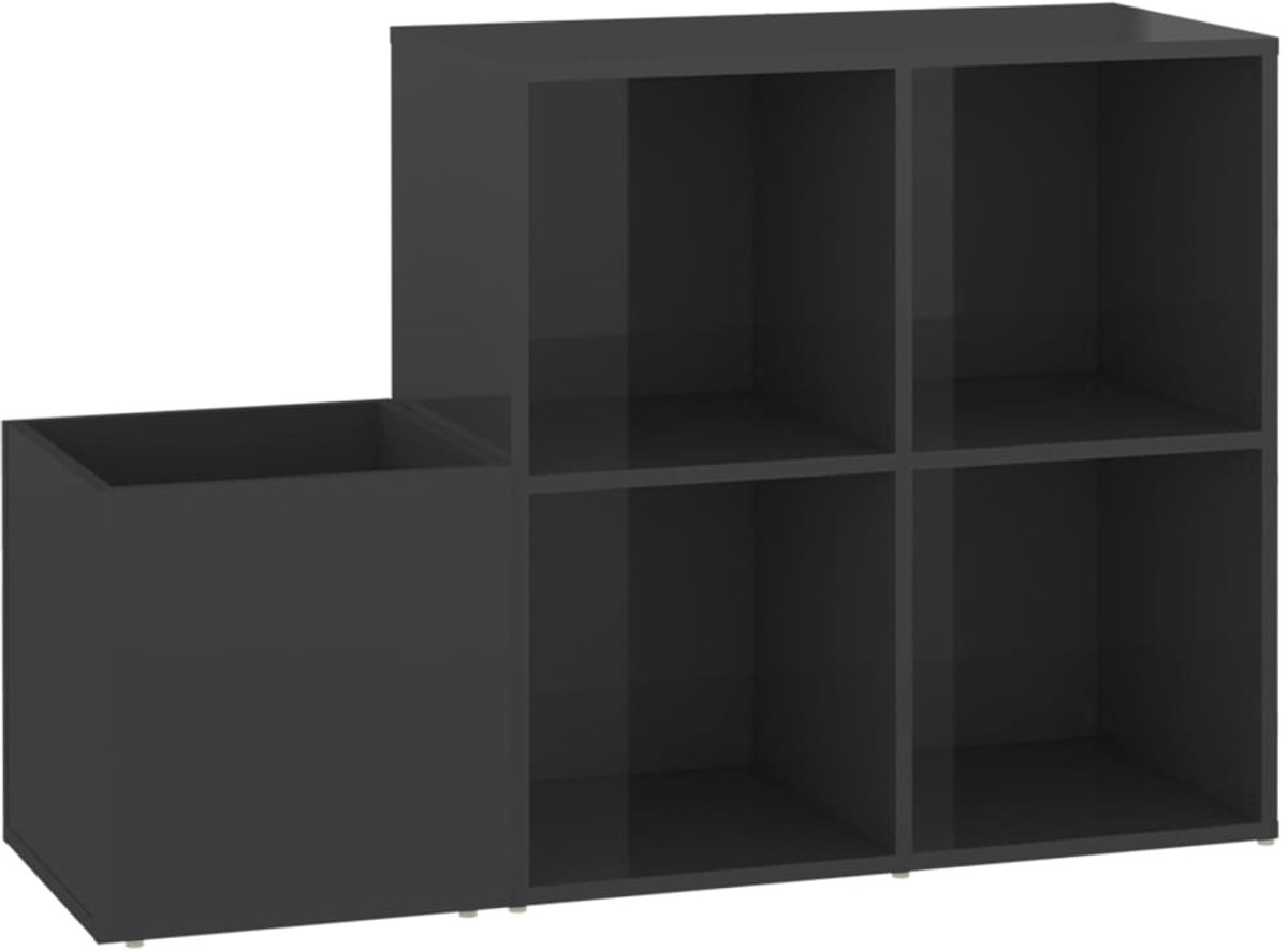 Schoenenkast | Schoenenrek | Opbergkast 105x35,5x70 cm bewerkt hout hoogglans grijs (6248446695860)