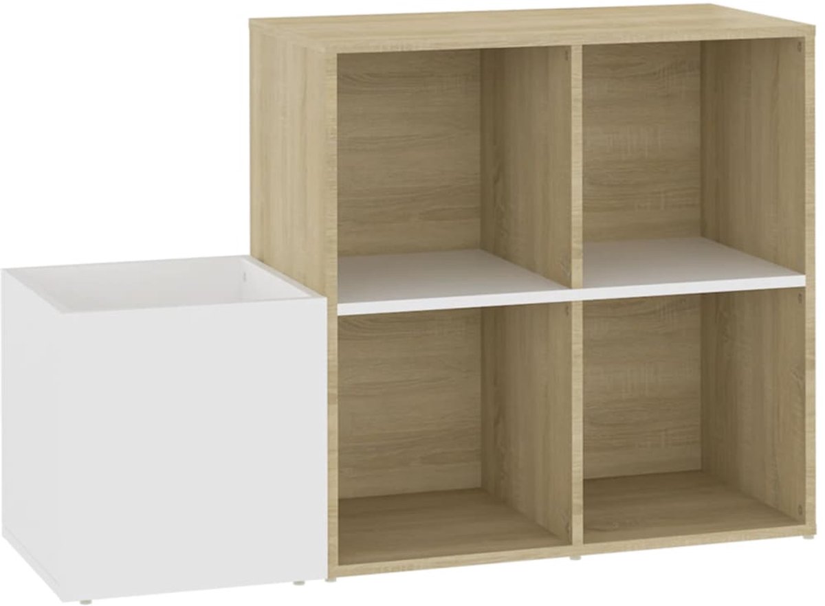 Schoenenkast | Schoenenrek | Opbergkast 105x35,5x70 cm bewerkt hout wit en sonoma eikenkleur (6248446695914)