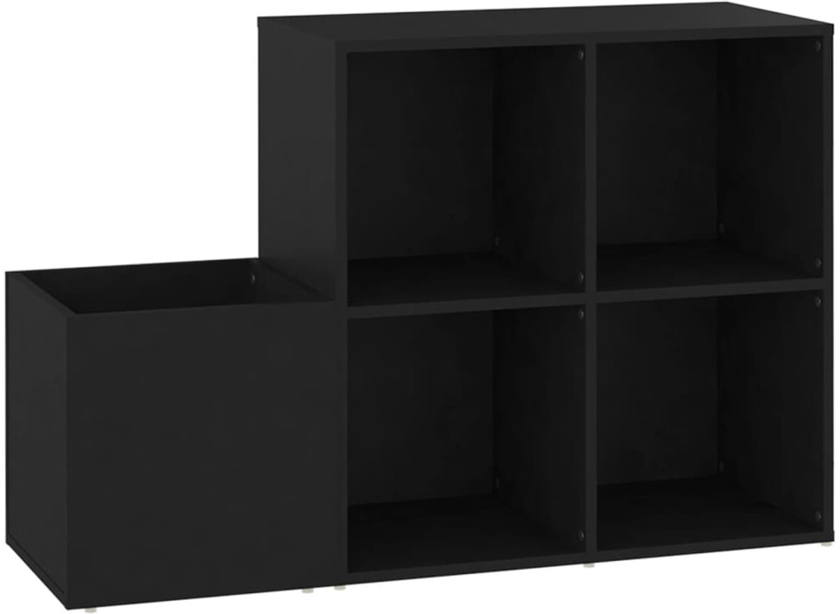Schoenenkast | Schoenenrek | Opbergkast 105x35,5x70 cm bewerkt hout zwart (6248446695921)