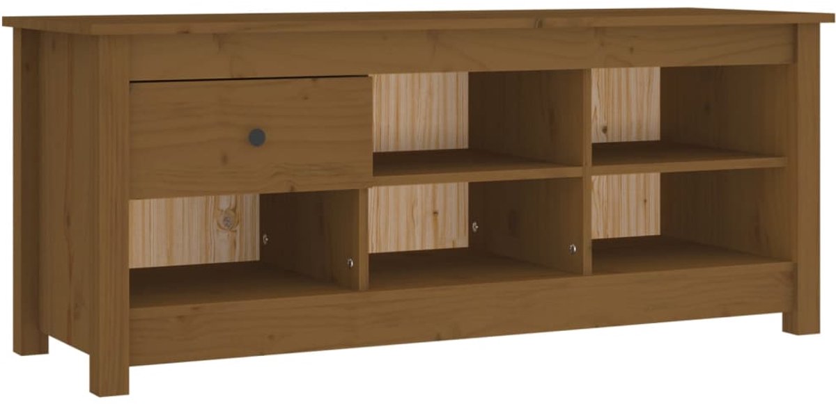 Schoenenkast | Schoenenrek | Opbergkast 110x38x45,5 cm massief grenenhout honingbruin (6248446688732)