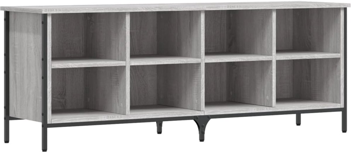 Schoenenkast | Schoenenrek | Opbergkast 131x35x50 cm bewerkt hout grijs sonoma eikenkleur (6248446688817)