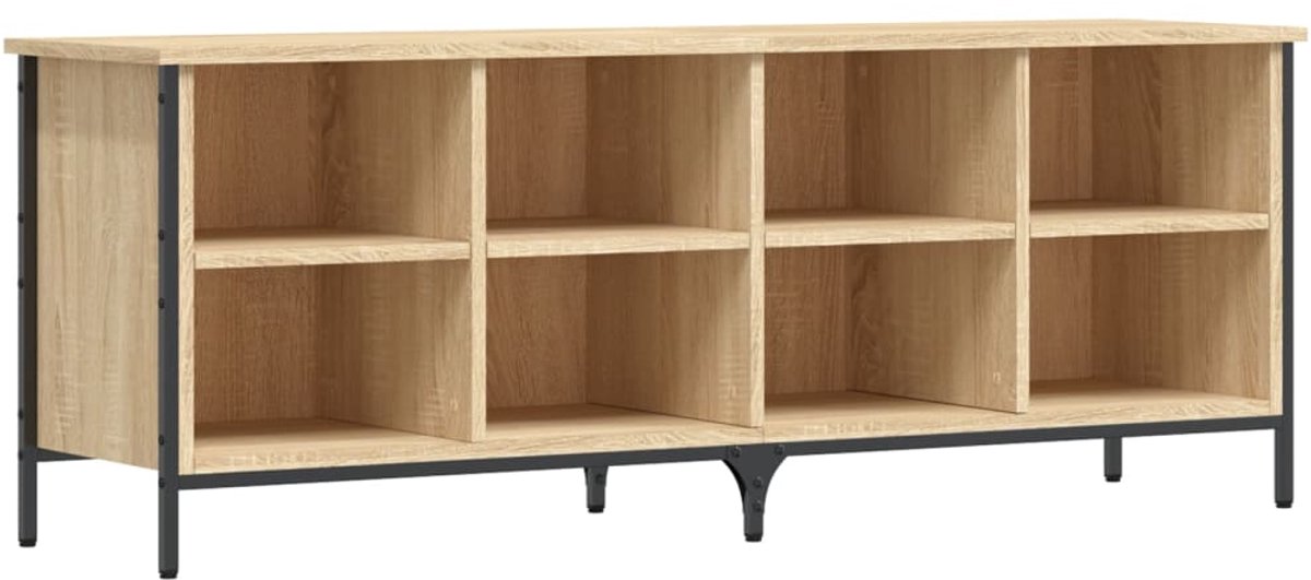 Schoenenkast | Schoenenrek | Opbergkast 131x35x50 cm bewerkt hout sonoma eikenkleurig (6248446688824)