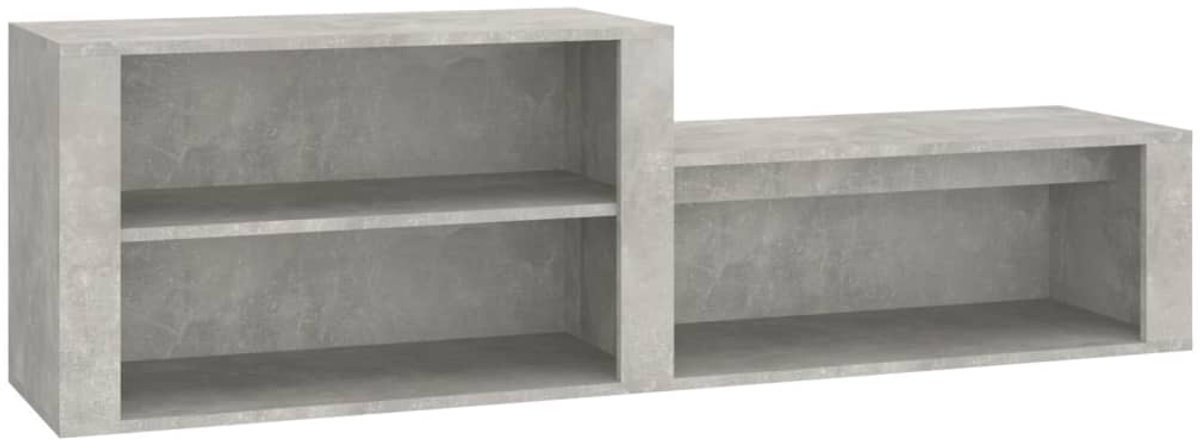 Schoenenkast | Schoenenrek | Opbergkast 150x35x45 cm bewerkt hout betongrijs (6248446688831)
