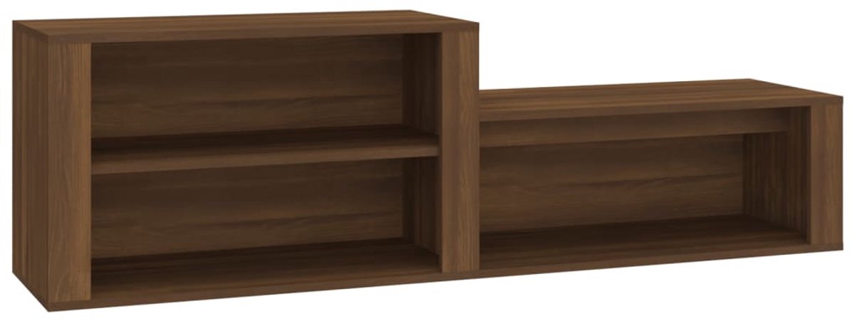 Schoenenkast | Schoenenrek | Opbergkast 150x35x45 cm bewerkt hout bruin eikenkleur (6248446688848)
