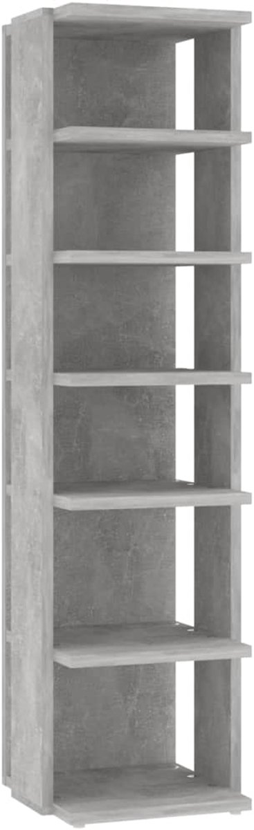 Schoenenkast | Schoenenrek | Opbergkast 27,5x27x102 cm bewerkt hout betongrijs (6248446688909)