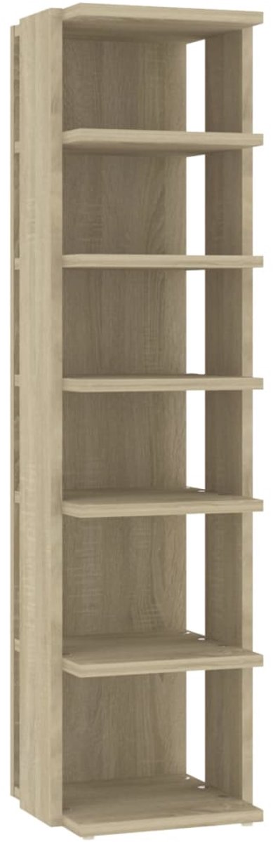 Schoenenkast | Schoenenrek | Opbergkast 27,5x27x102 cm bewerkt hout sonoma eikenkleurig (6248446688916)