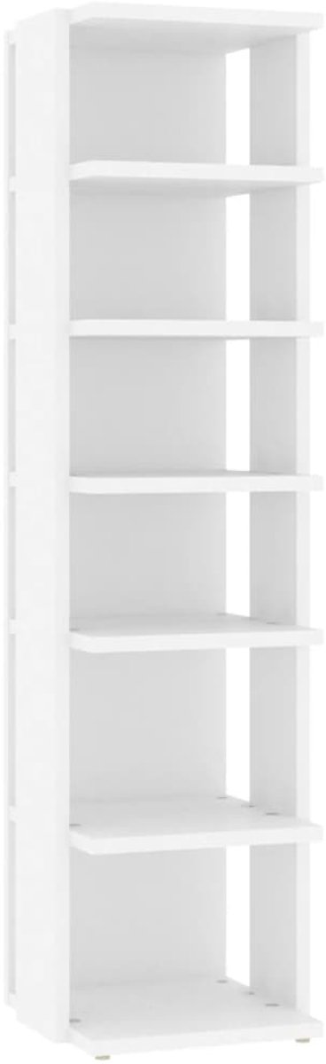 Schoenenkast | Schoenenrek | Opbergkast 27,5x27x102 cm bewerkt hout wit (6248446688923)