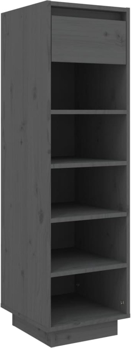 Schoenenkast | Schoenenrek | Opbergkast 30x34x105 cm massief grenenhout grijs (6248446689005)