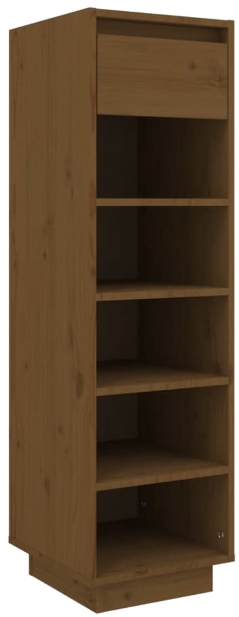 Schoenenkast | Schoenenrek | Opbergkast 30x34x105 cm massief grenenhout honingbruin (6248446689012)