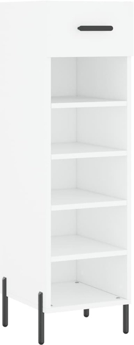 Schoenenkast | Schoenenrek | Opbergkast 30x35x105 cm bewerkt hout wit (6248446689289)