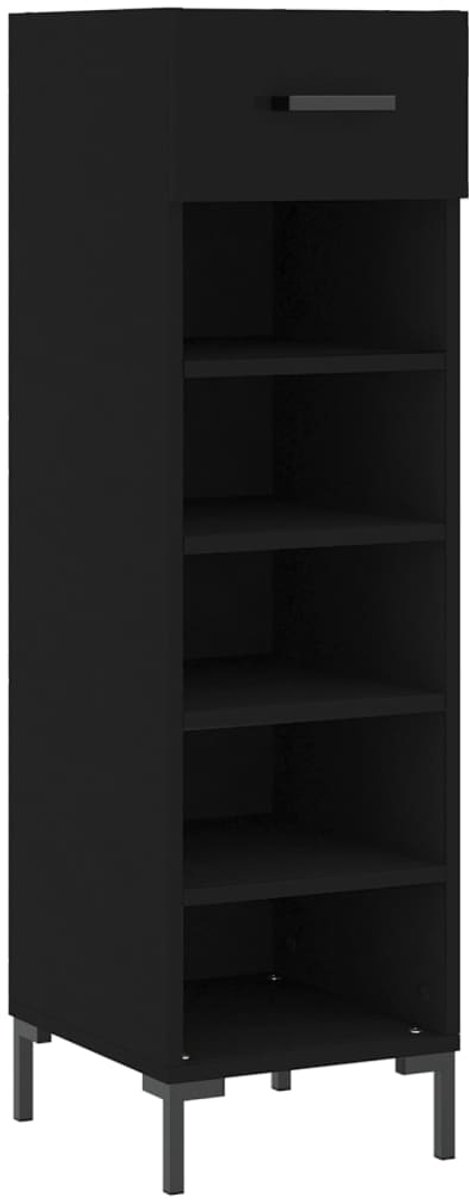 Schoenenkast | Schoenenrek | Opbergkast 30x35x105 cm bewerkt hout zwart (6248446689319)