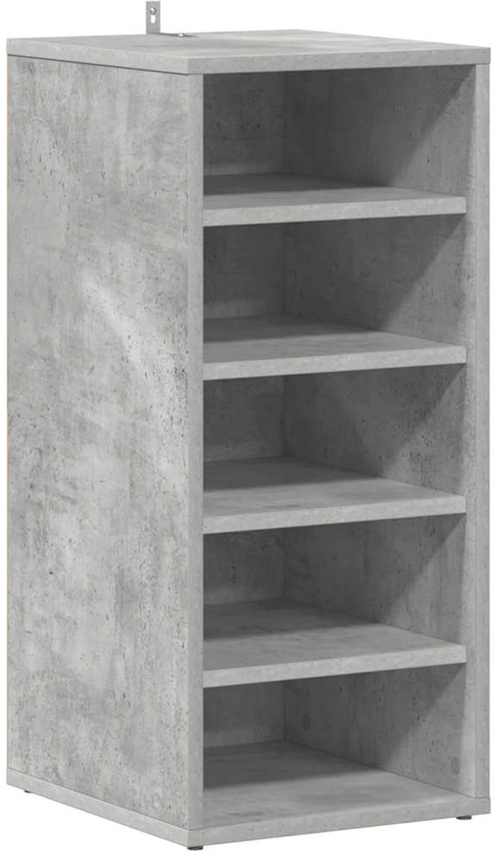 Schoenenkast | Schoenenrek | Opbergkast 31,5x35x70 cm bewerkt hout betongrijs (6248446689425)