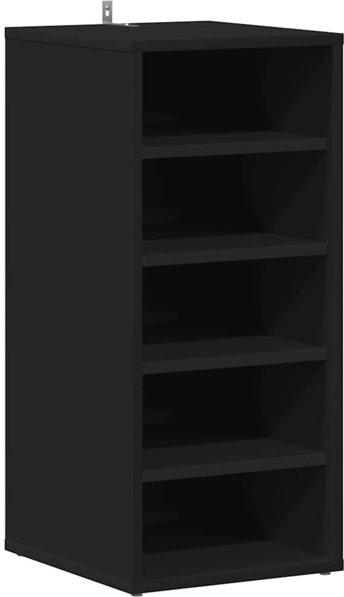 Schoenenkast | Schoenenrek | Opbergkast 31,5x35x70 cm spaanplaat zwart (6248446689456)