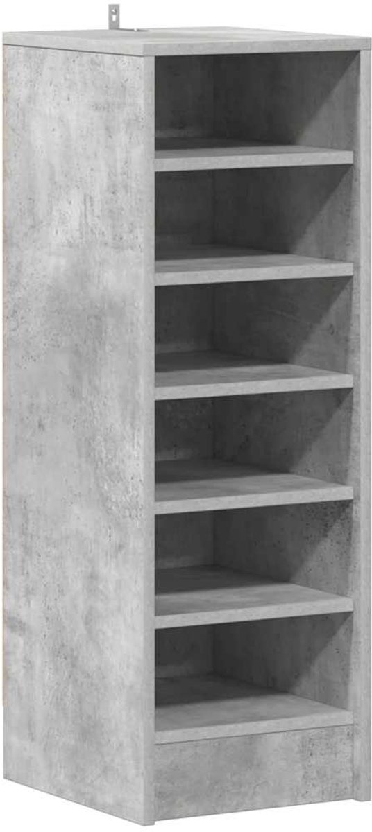 Schoenenkast | Schoenenrek | Opbergkast 31,5x35x90 cm bewerkt hout betongrijs (6248446689463)