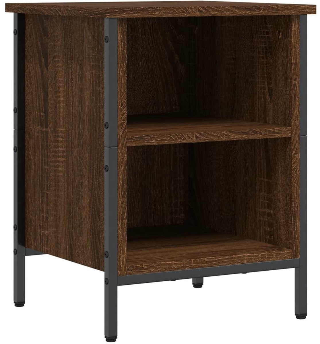 Schoenenkast | Schoenenrek | Opbergkast 38x35x50 cm bewerkt hout bruin eikenkleur (6248446689715)