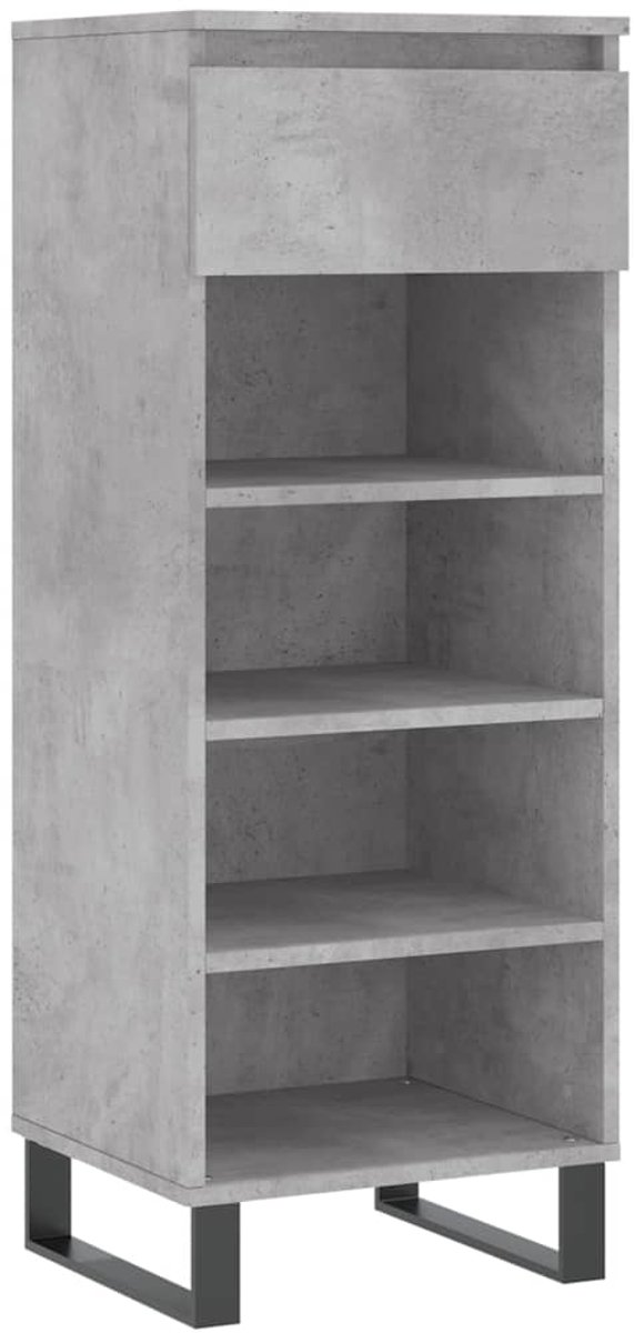 Schoenenkast | Schoenenrek | Opbergkast 40x36x105 cm bewerkt hout betongrijs (6248446689784)