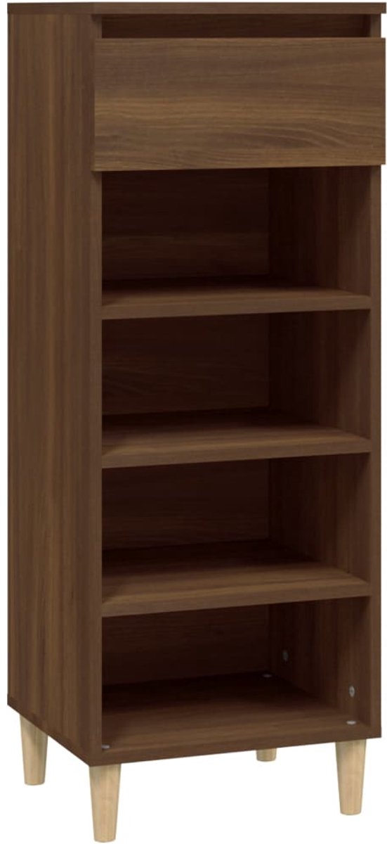 Schoenenkast | Schoenenrek | Opbergkast 40x36x105 cm bewerkt hout bruin eikenkleur (6248446689791)