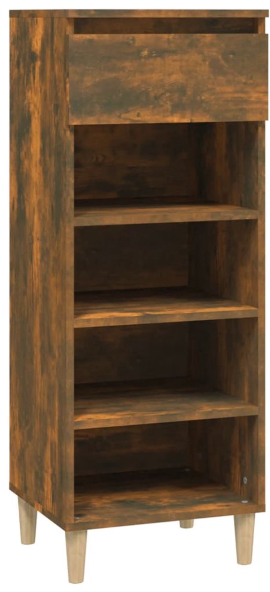 Schoenenkast | Schoenenrek | Opbergkast 40x36x105 cm bewerkt hout gerookt eikenkleurig (6248446689807)