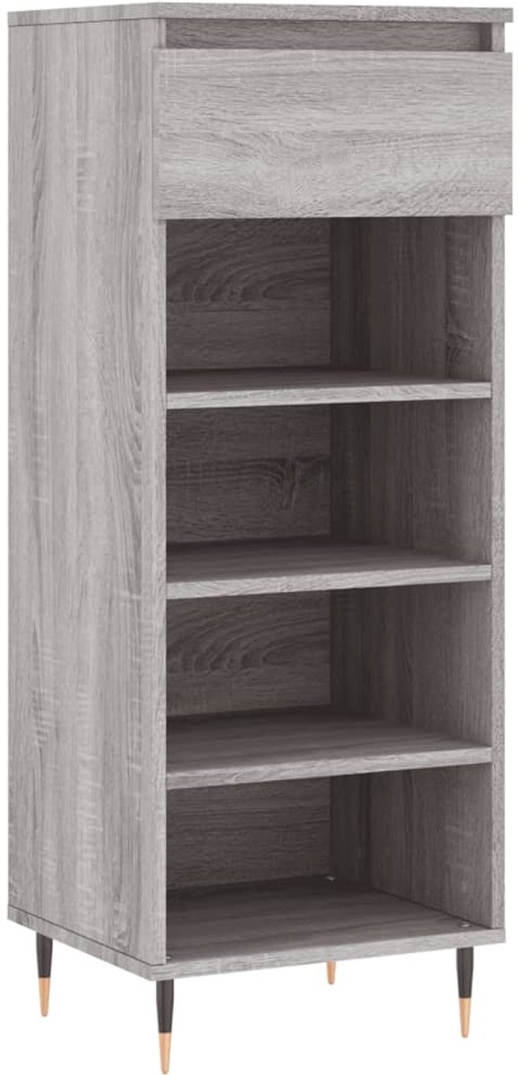 Schoenenkast | Schoenenrek | Opbergkast 40x36x105 cm bewerkt hout grijs sonoma (6248446689821)