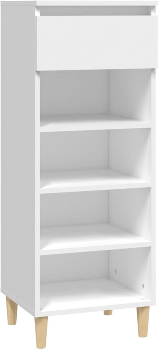 Schoenenkast | Schoenenrek | Opbergkast 40x36x105 cm bewerkt hout wit (6248446689852)