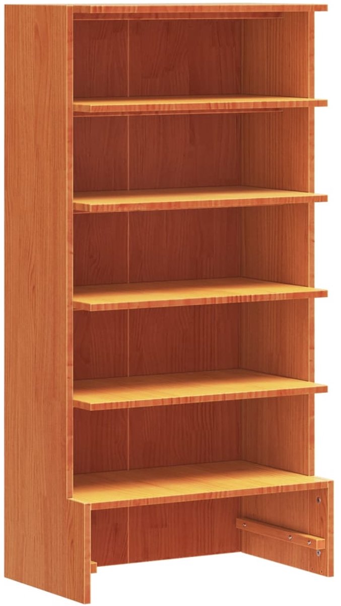 Schoenenkast | Schoenenrek | Opbergkast 52x30x104 cm massief grenenhout wasbruin (6248446690100)