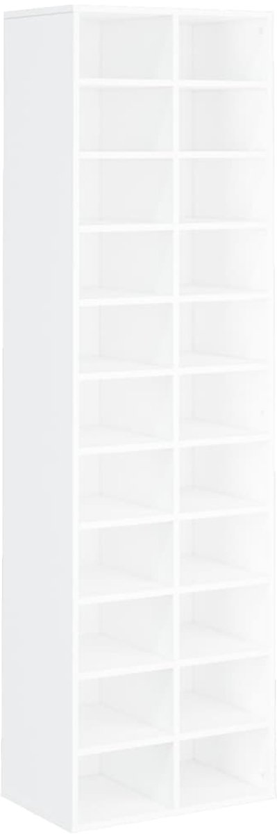 Schoenenkast | Schoenenrek | Opbergkast 54x34x183 cm bewerkt hout wit (6248446690285)