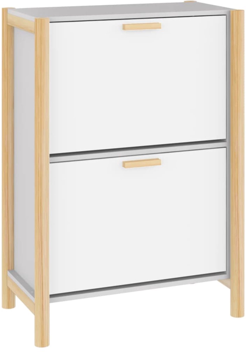Schoenenkast | Schoenenrek | Opbergkast 57,5x33x80 cm bewerkt hout wit (6248446690391)