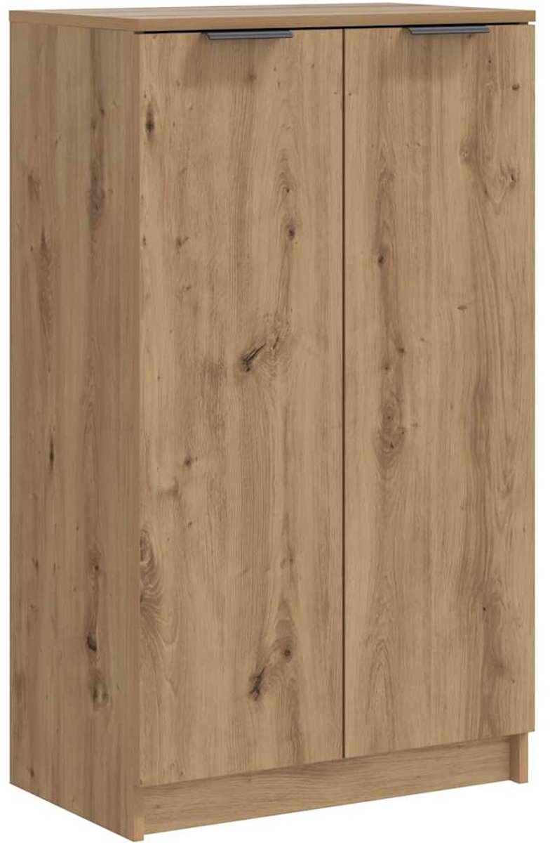 Schoenenkast | Schoenenrek | Opbergkast 59x35x100,5 cm bewerkt hout artisanaal eikenkleur (6248446690490)