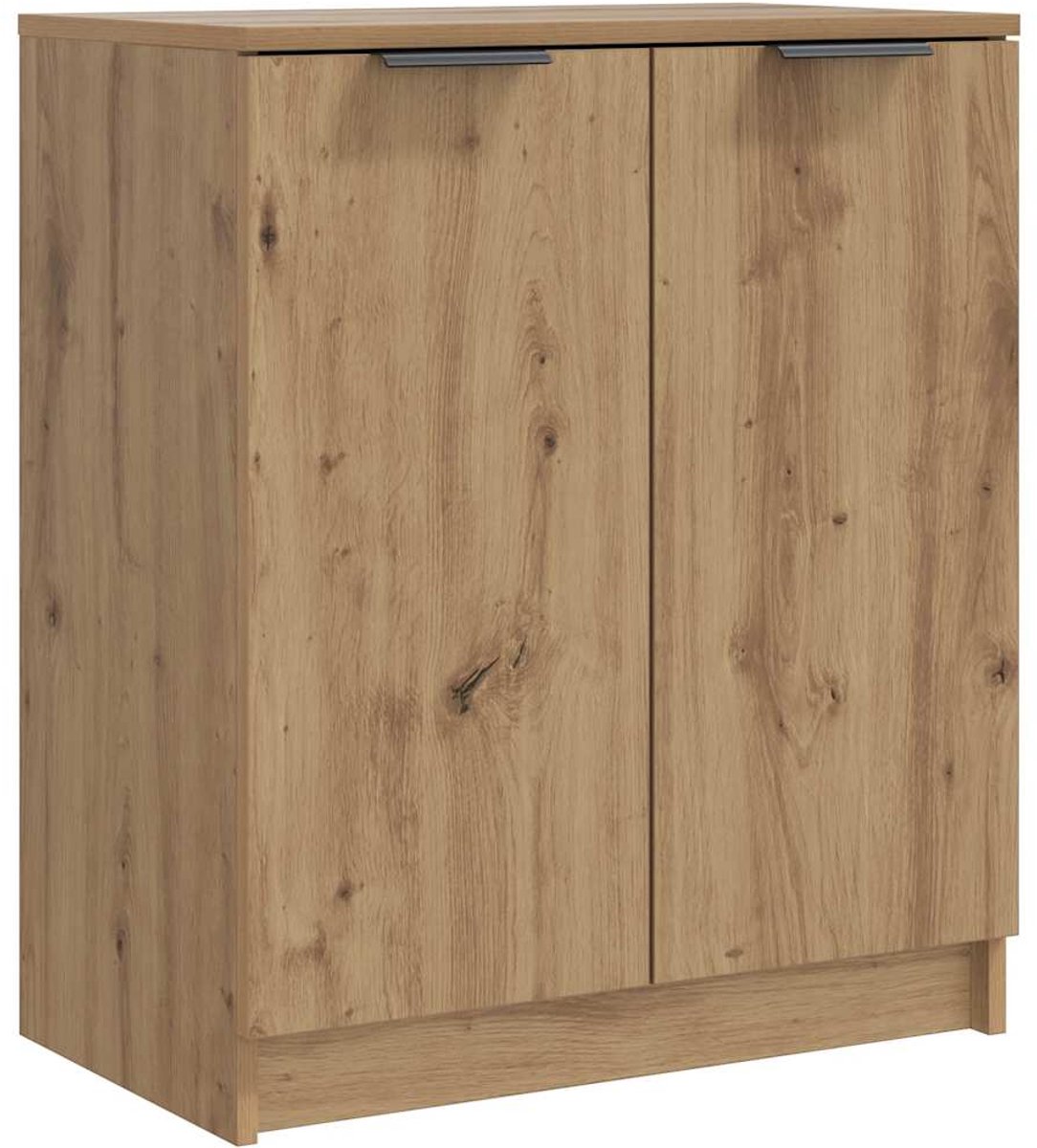 Schoenenkast | Schoenenrek | Opbergkast 59x35x70 cm bewerkt hout artisanaal eikenkleurig (6248446690544)