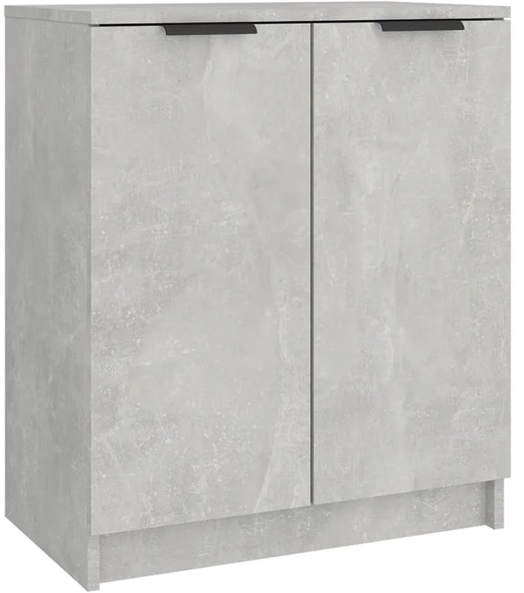 Schoenenkast | Schoenenrek | Opbergkast 59x35x70 cm bewerkt hout betongrijs (6248446690551)