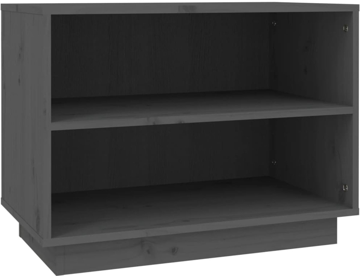 Schoenenkast | Schoenenrek | Opbergkast 60x34x45 cm massief grenenhout grijs (6248446690919)