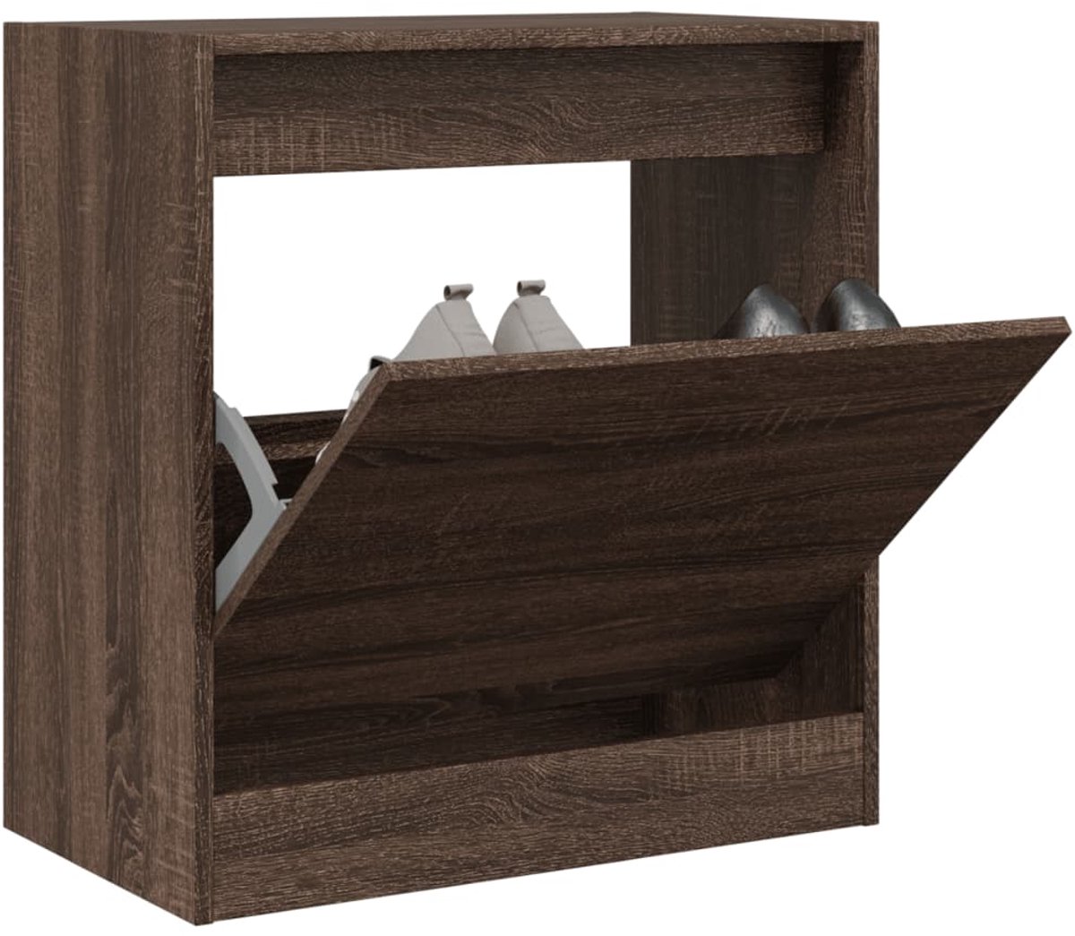 Schoenenkast | Schoenenrek | Opbergkast 60x34x63,5 cm bewerkt hout bruin eikenkleur (6248446690957)