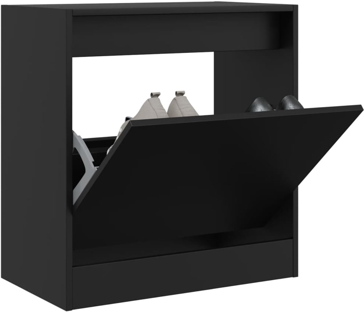 Schoenenkast | Schoenenrek | Opbergkast 60x34x63,5 cm bewerkt hout zwart (6248446691008)