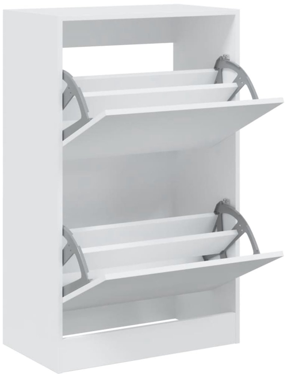 Schoenenkast | Schoenenrek | Opbergkast 60x34x96,5 cm bewerkt hout wit (6248446691053)